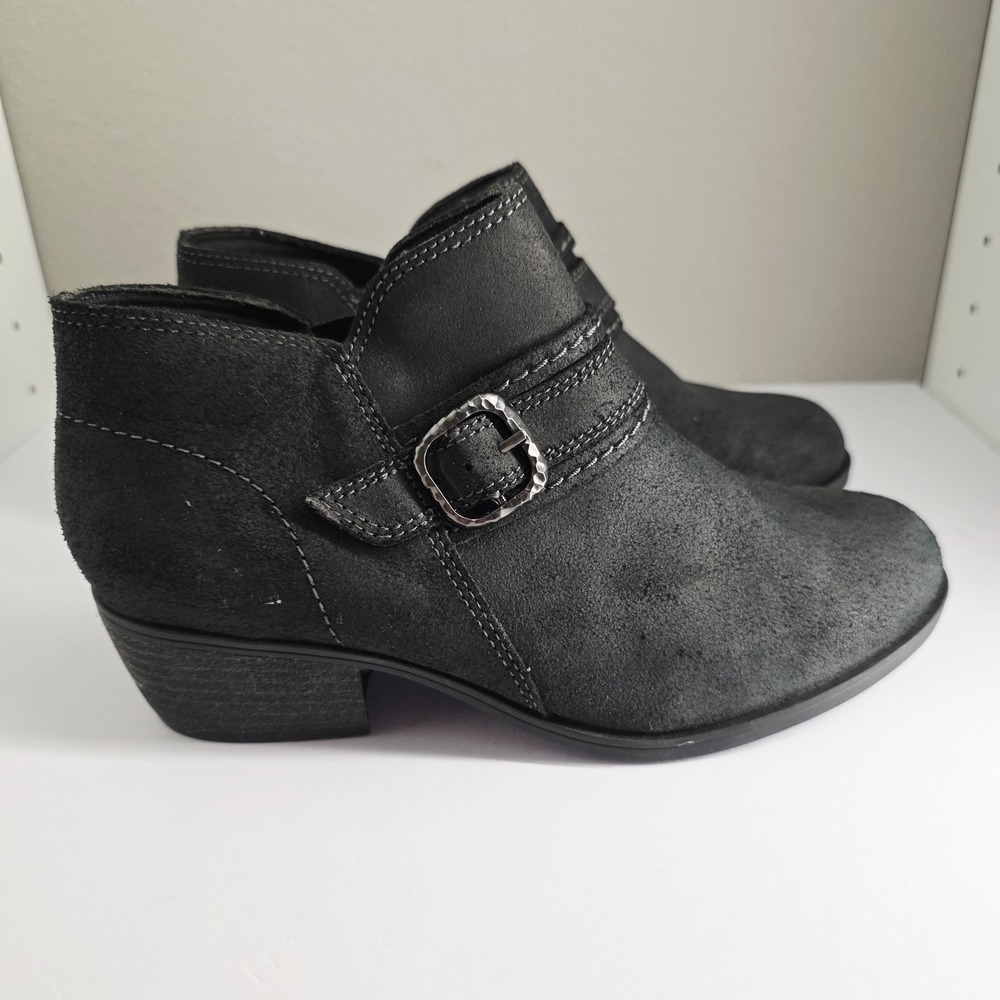 Clarks Collection Charleton Bay Leather Bootie - Black Suede - Size 6.5M - Picture 4 of 13